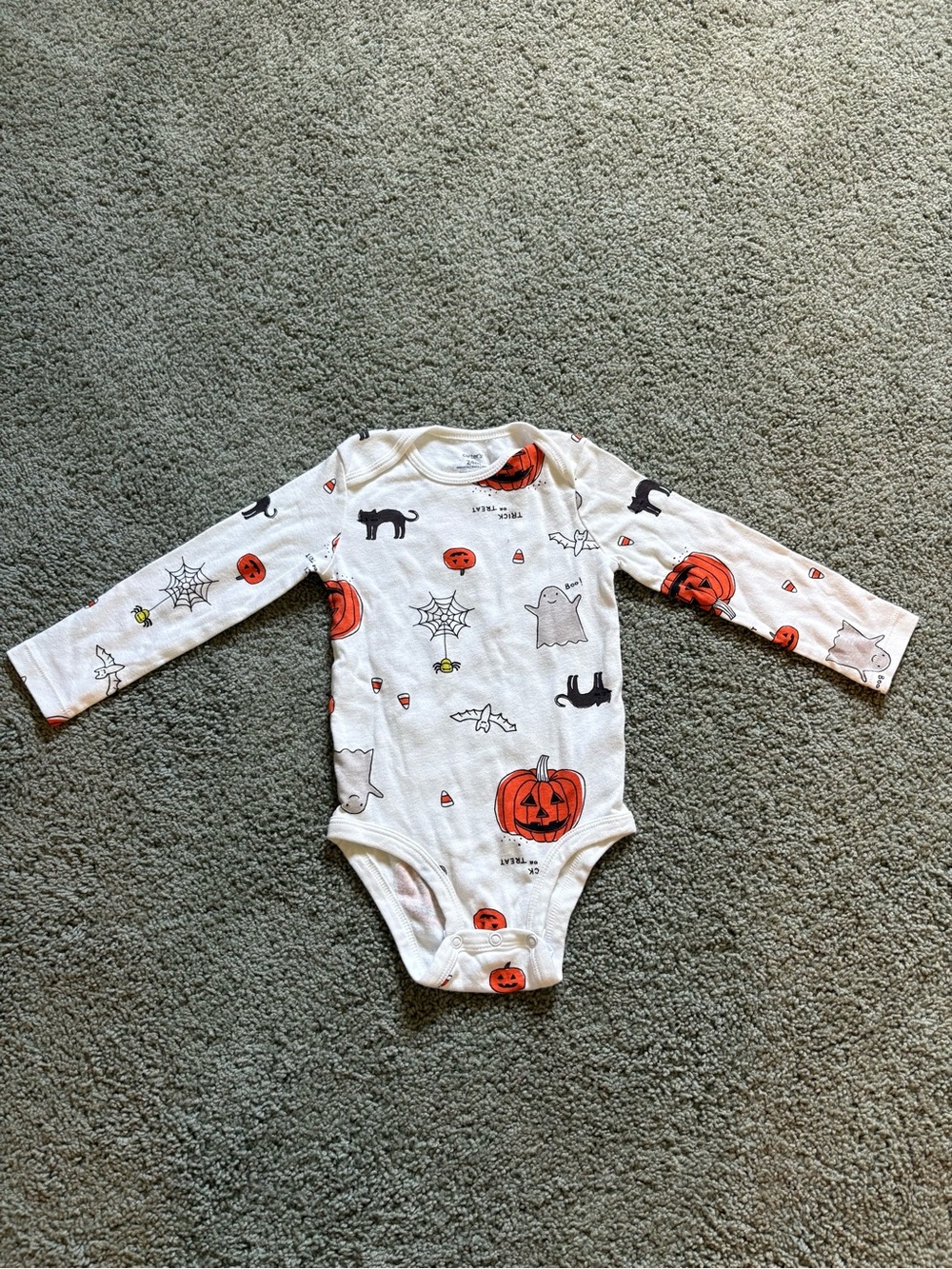 Carter’s Halloween Long Sleeve Body Suit 24 Months Trick Or Trick Ghost Pumpkin